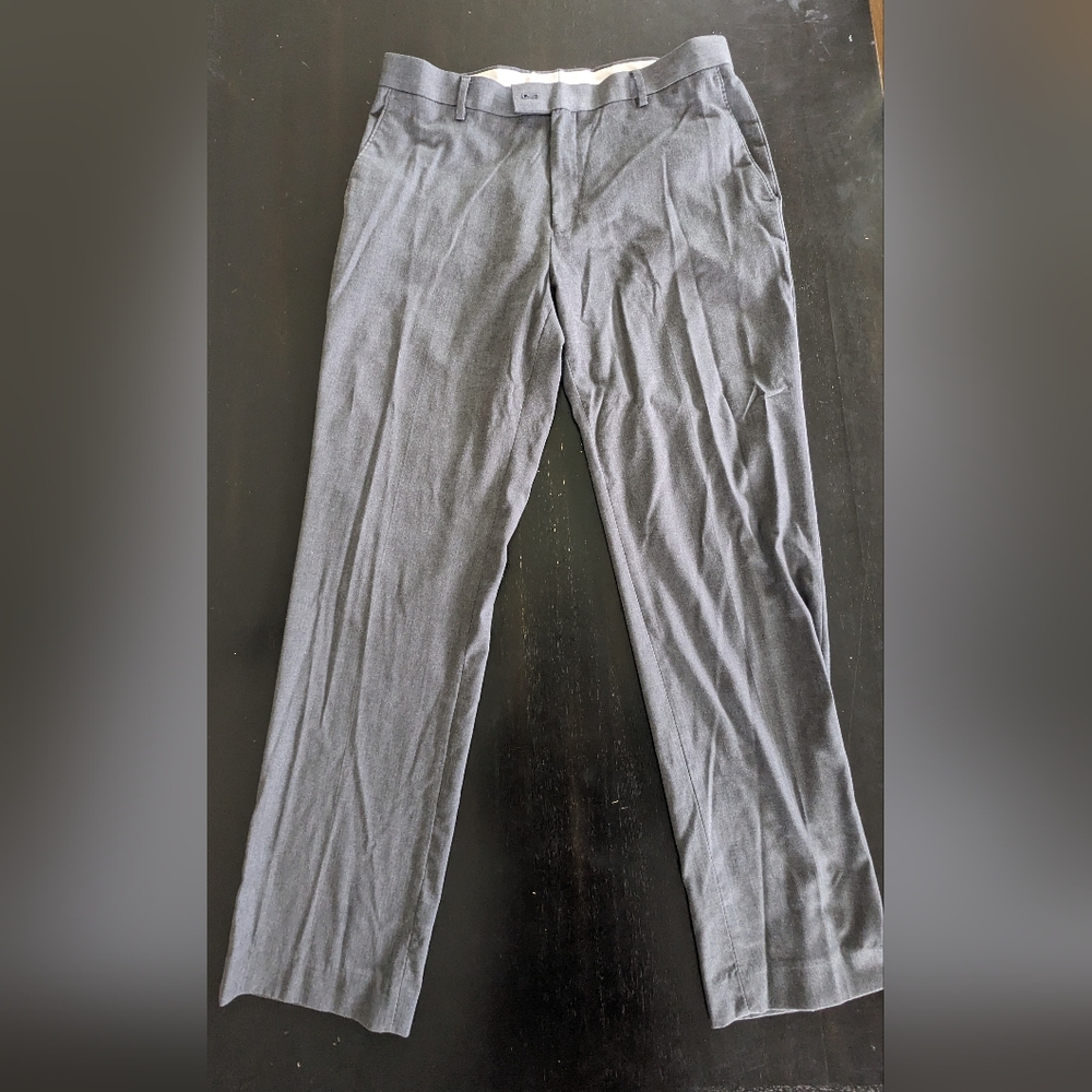 Alan Flusser Men’s Grey Dress Pants – Size 34x32 – Stretch Comfort Blend